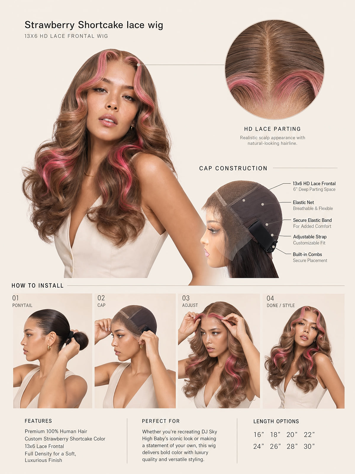 Strawberry Shortcake Lace Wig