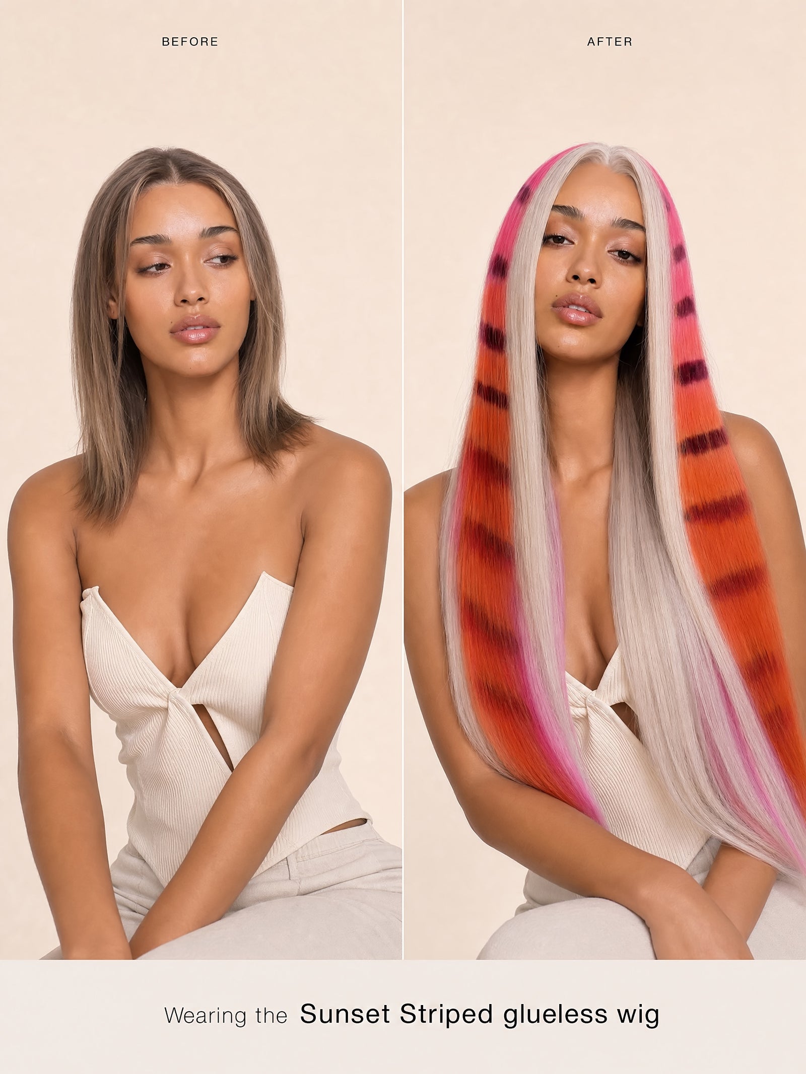 Sunset Striped Lace Wig