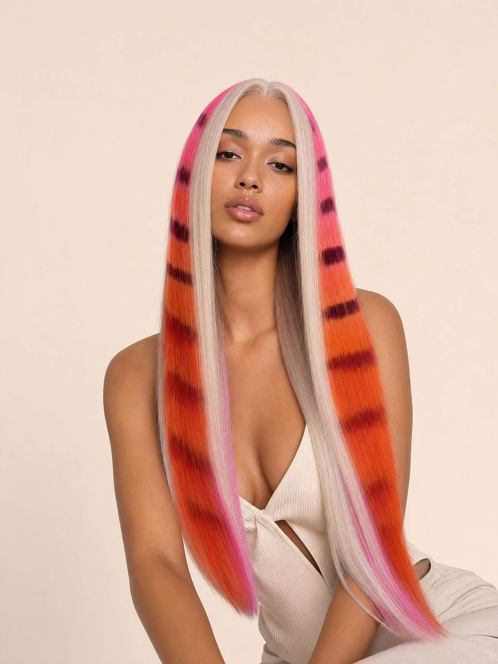 Sunset Striped Lace Wig