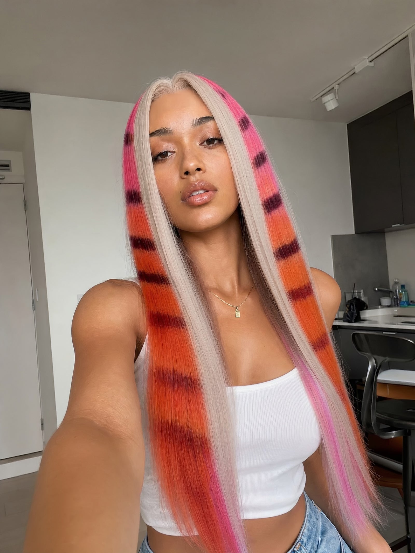 Sunset Striped Lace Wig