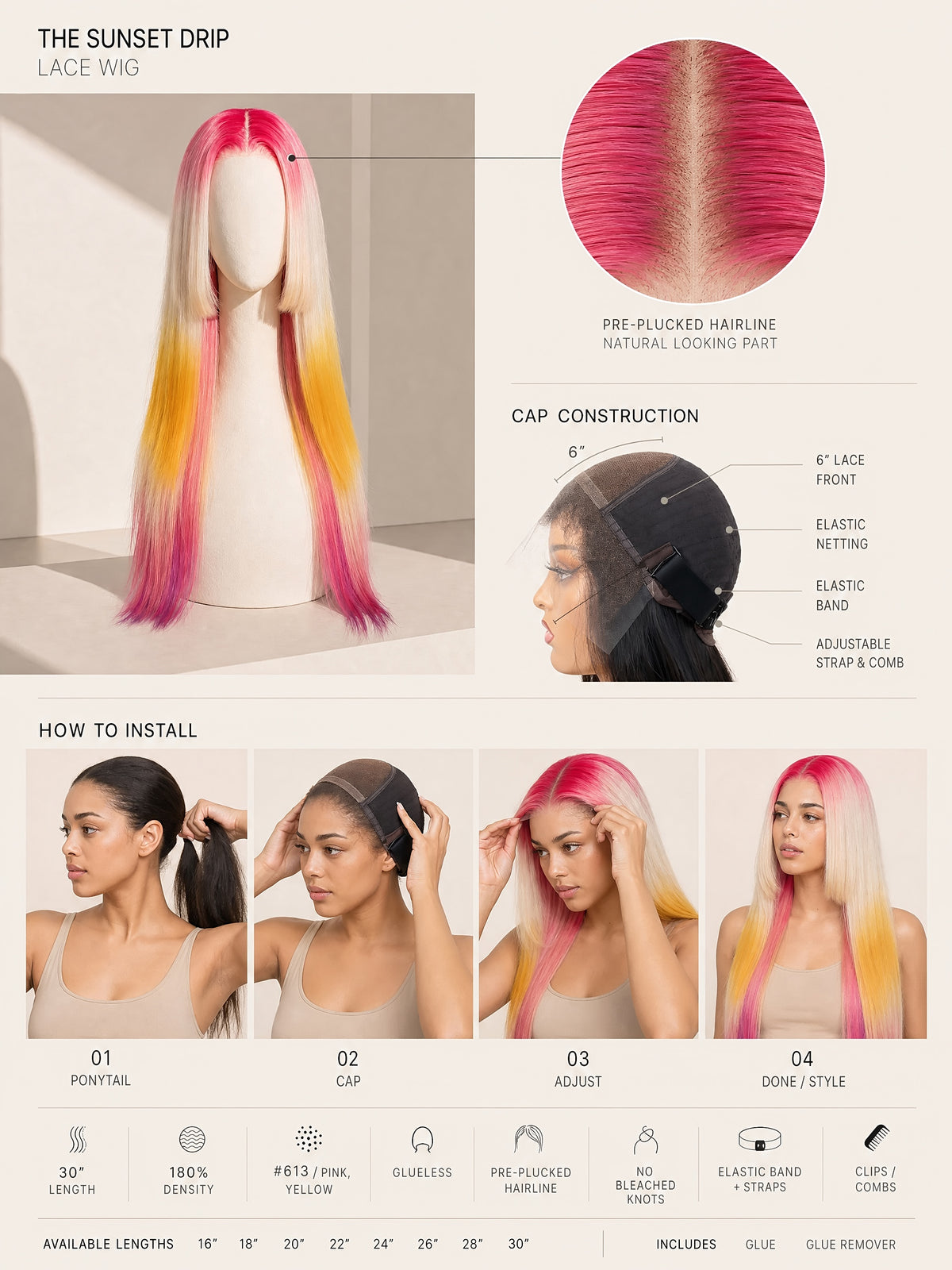 The Sunset Drip Wig