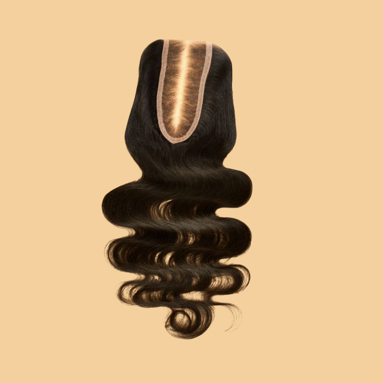 Virgin hair closure with dark body wave, lace parting