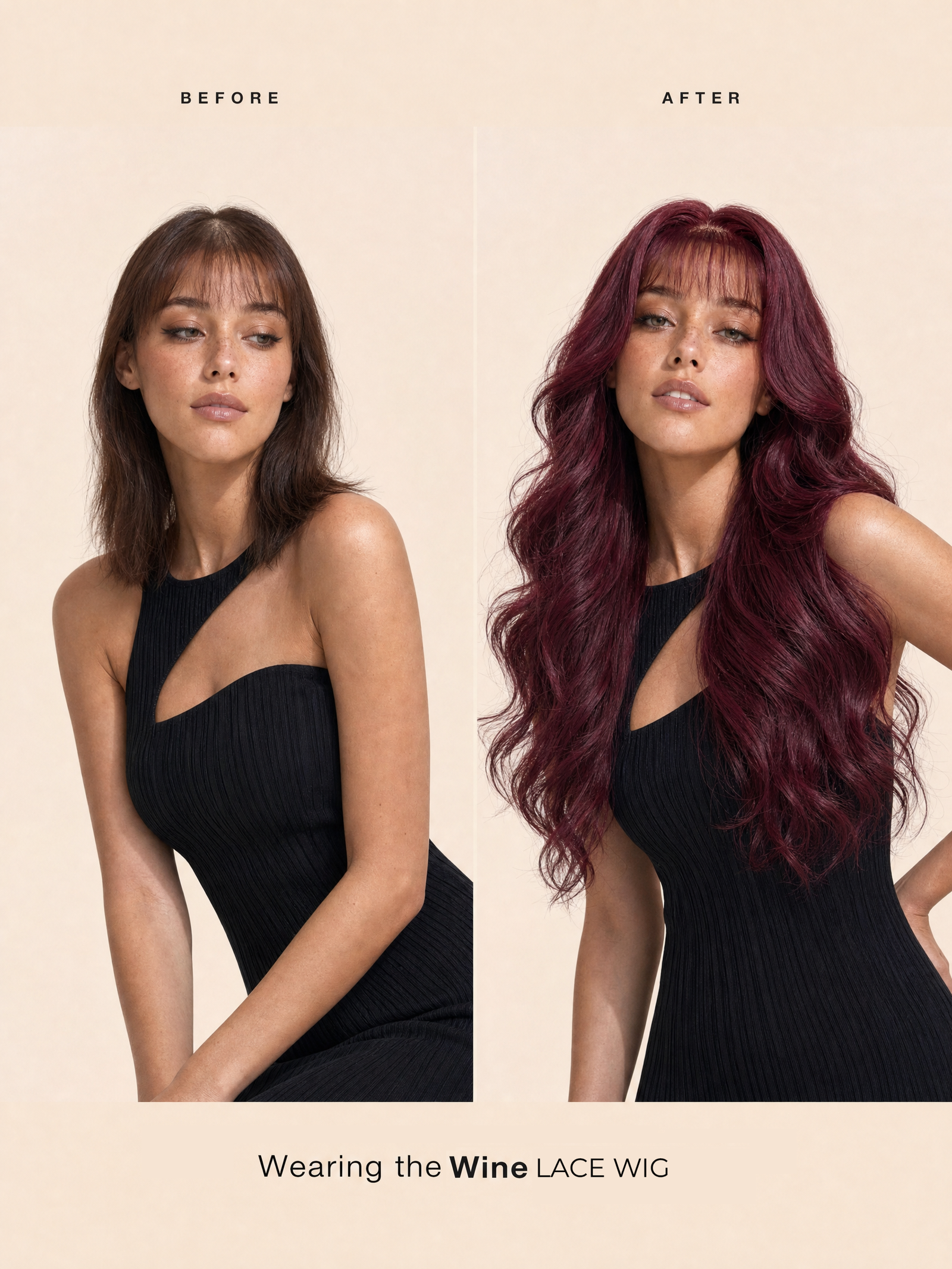 Wine Lace Wig