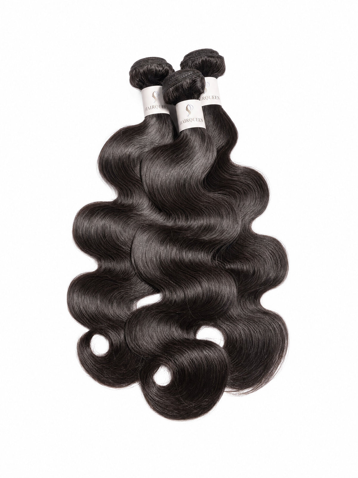Black human hair bundle with deep loose waves and large curls at ends