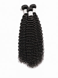Black human hair bundle with springy tight curls, full and voluminous