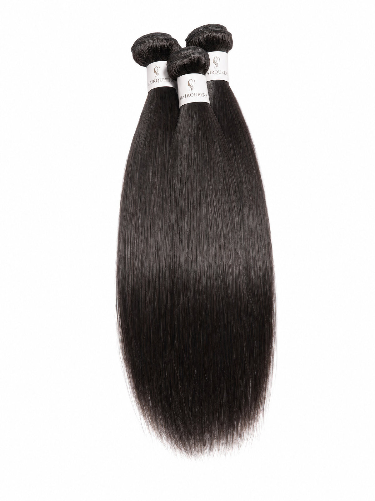 Black straight human hair bundle with tight, smooth fall and natural shine