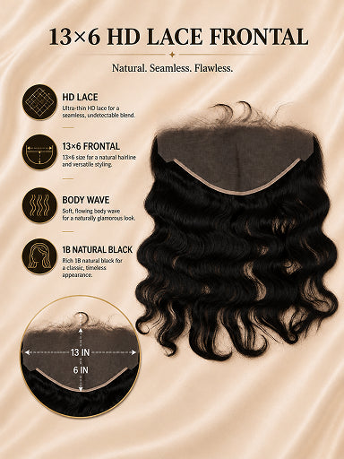 13×6 HD Lace Frontal 1B Natural Black