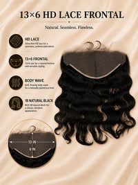 13×6 HD Lace Frontal 1B Natural Black