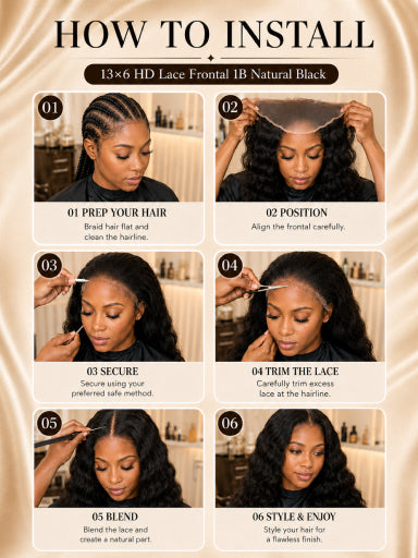 13×6 HD Lace Frontal 1B Natural Black