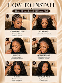 13×6 HD Lace Frontal 1B Natural Black