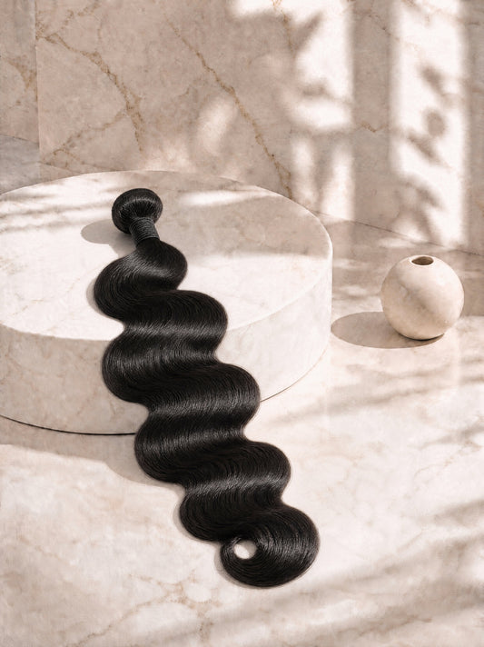 Brazilian bundle, body wave texture, natural black