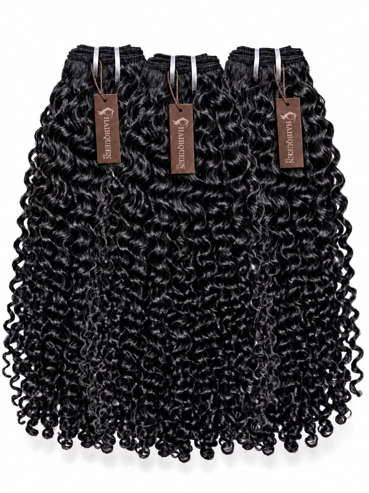 Brazilian deep curly human hair bundles, dark black tight curls, one weft.