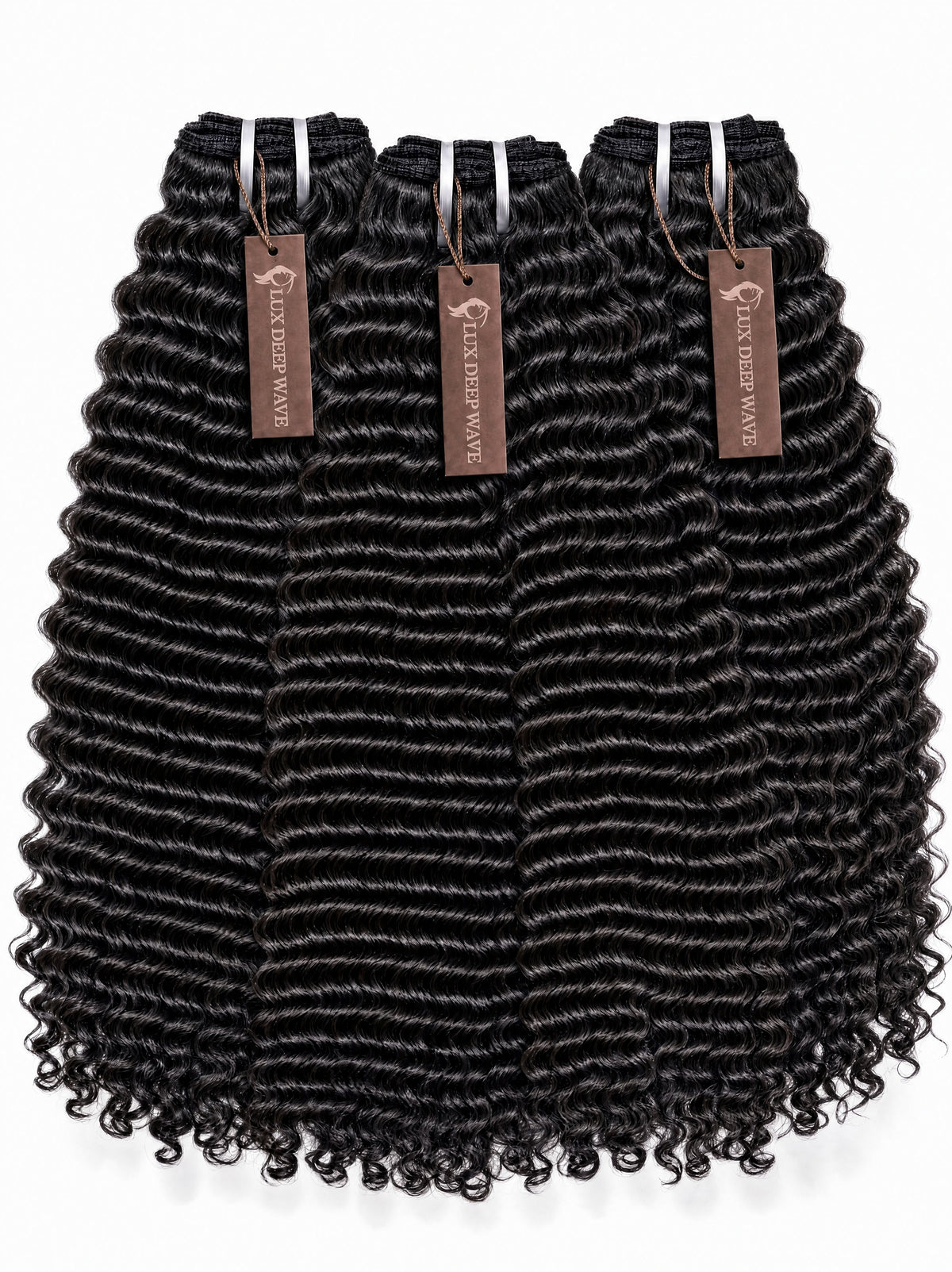 Brazilian curly human hair bundles, dark black wavy curls, one weft.