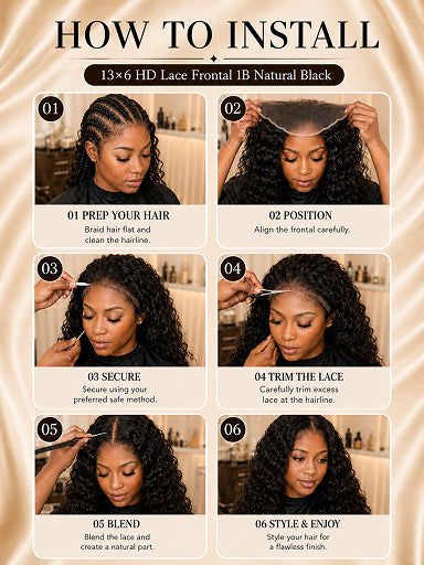 13×6 HD Lace Frontal 1B Natural Black