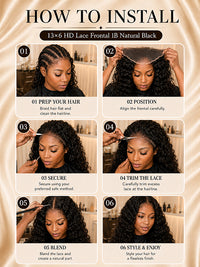 13×6 HD Lace Frontal 1B Natural Black