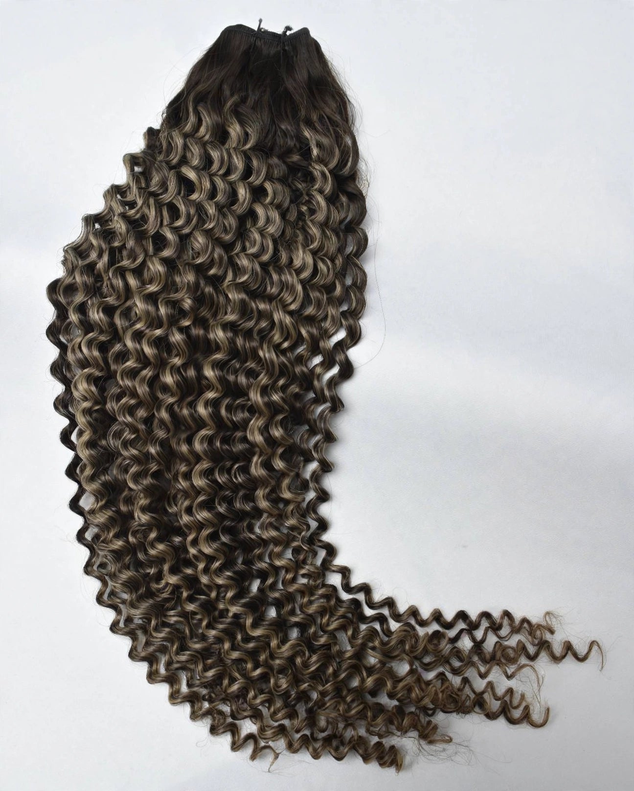 curly machine weft