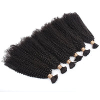 Afro kinky bulk hair bundles with defined spiral curls and tapered ends