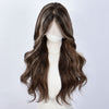 Long Dark Brown Highlighted Curly Synthetic Blend Wig