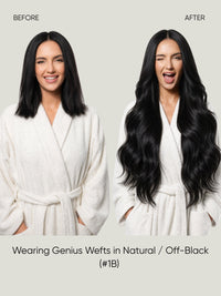 Genius Weft Natural Black 1B before and after
