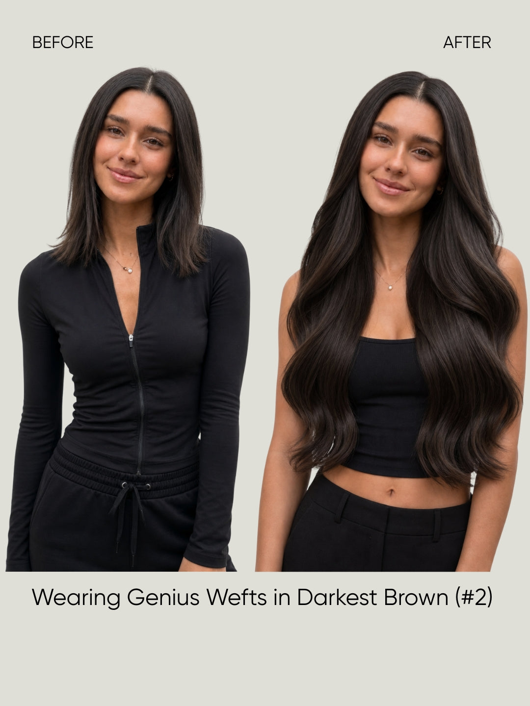 Genius Weft Dark Brown 2 before and after