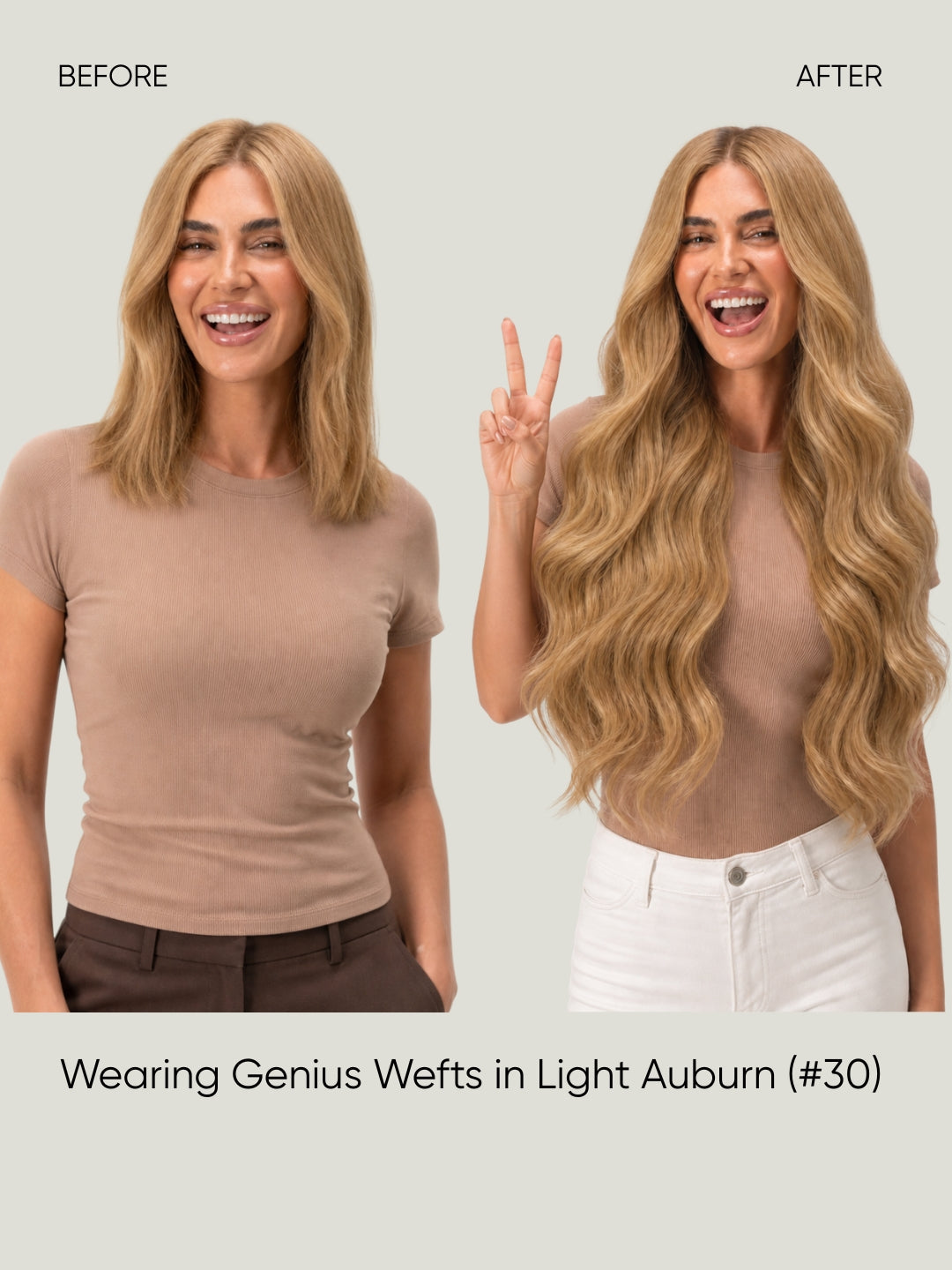 Genius Weft Copper Blonde 30 before and after