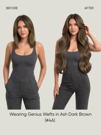 Genius Weft Olive Brown 4A before and after