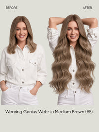 Genius Weft Light Brown 5 before and after