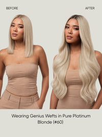 Genius Weft Platinum Blonde 60 before and after