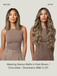 Genius Weft Rooted Honey B4-4-27 before and after