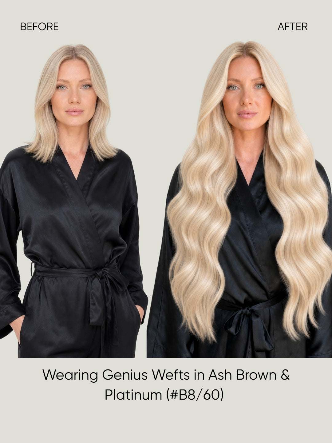 Genius Weft Rooted Platinum B8-60 before and after