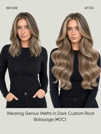 Genius Weft Dark Chocolate Blend DC before and after