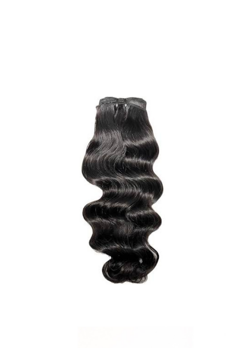 Raw Indian hair bundle, loose waves, dark hair