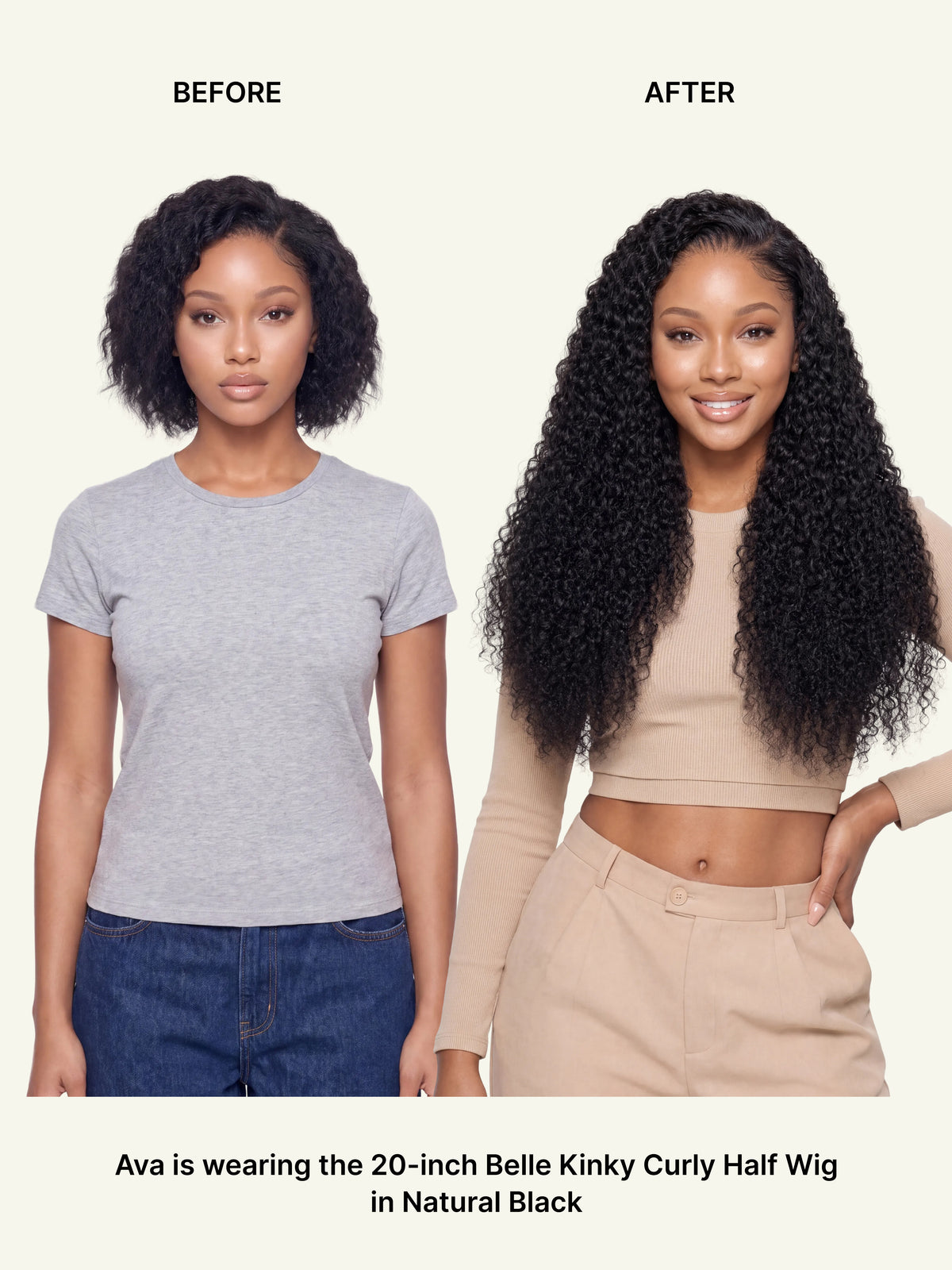 Belle Kinky Curly Half Wig