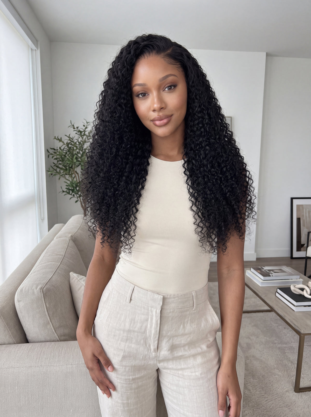 Belle Kinky Curly Half Wig