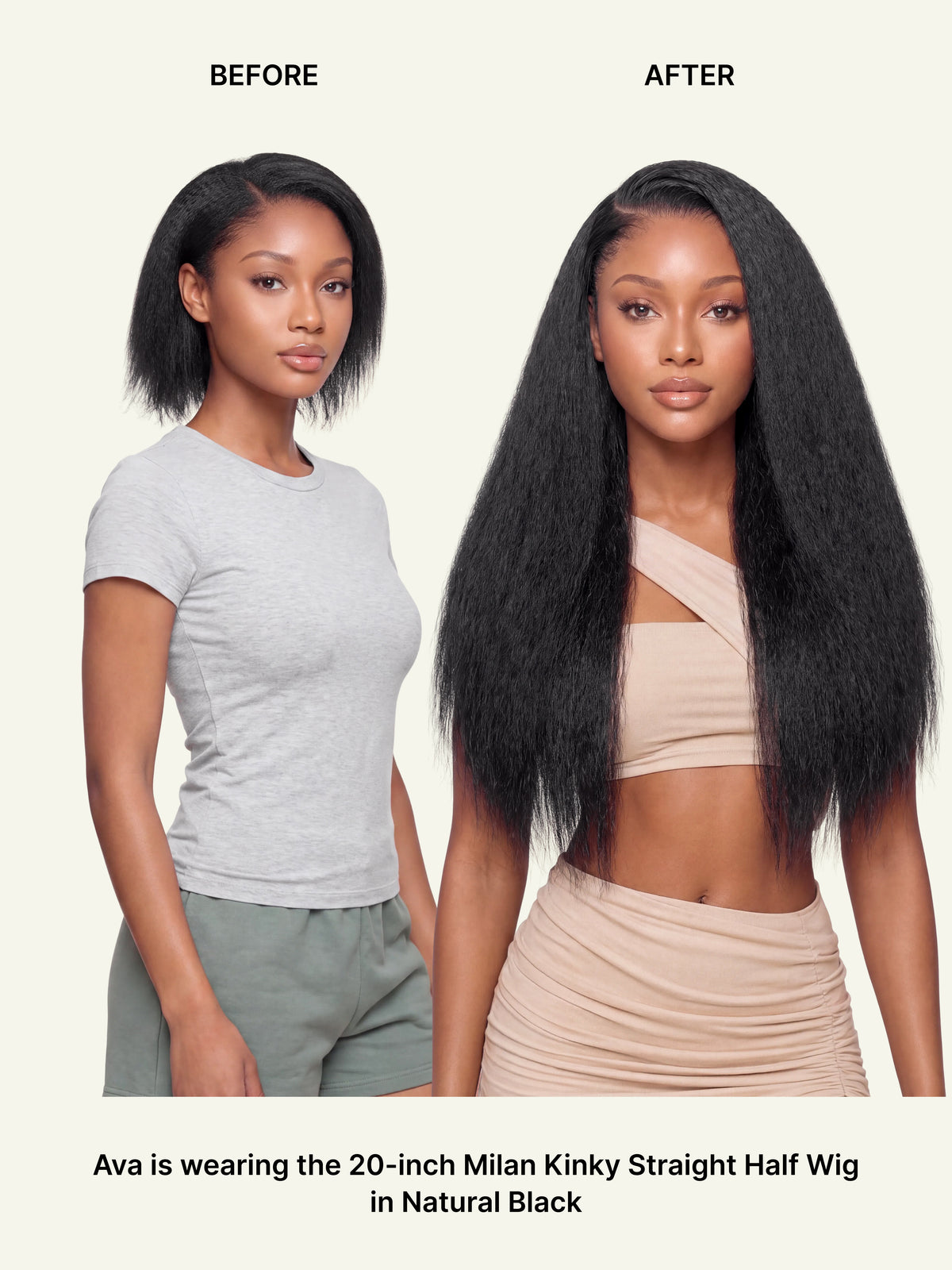 Milan Kinky Straight Half Wig