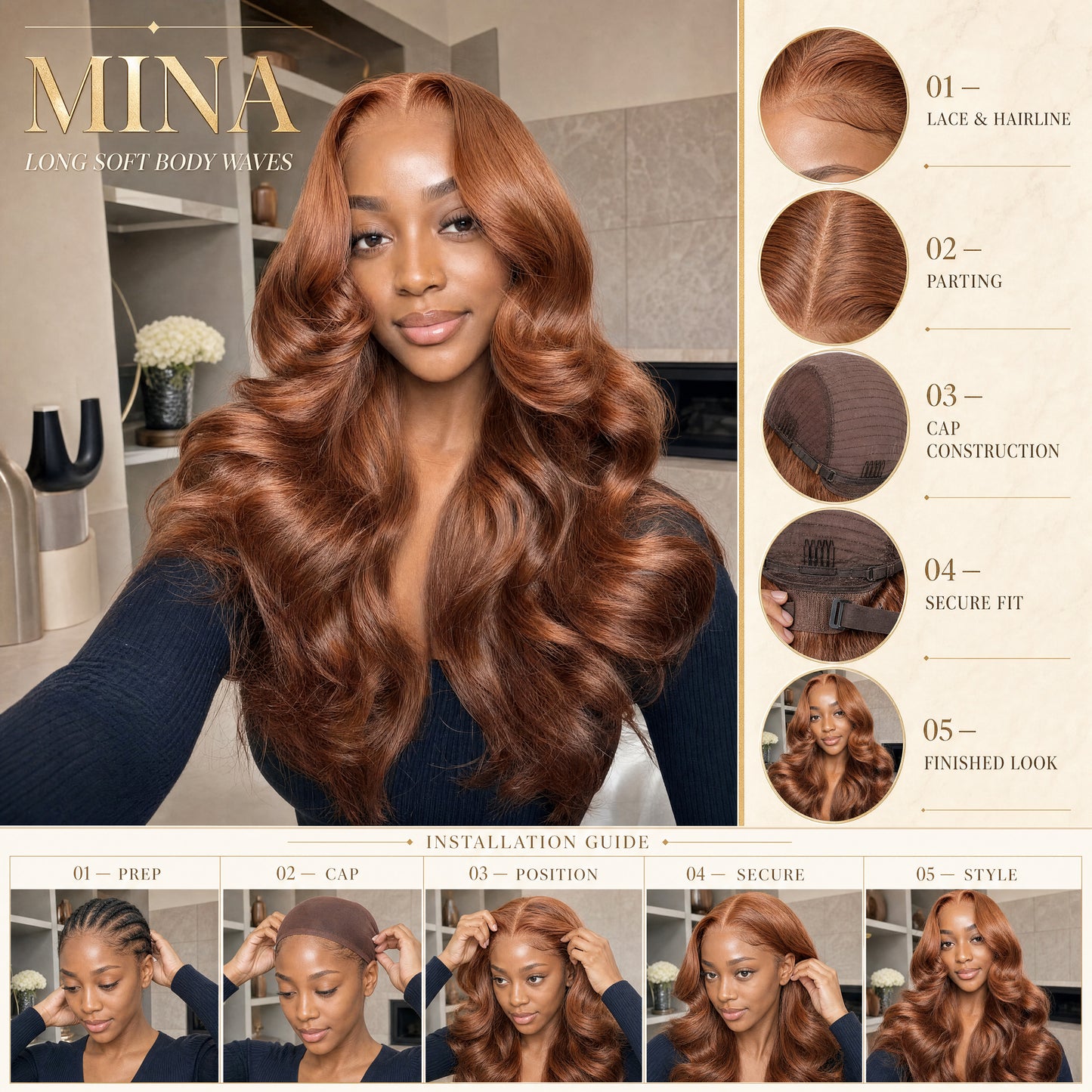 Mina lace wig