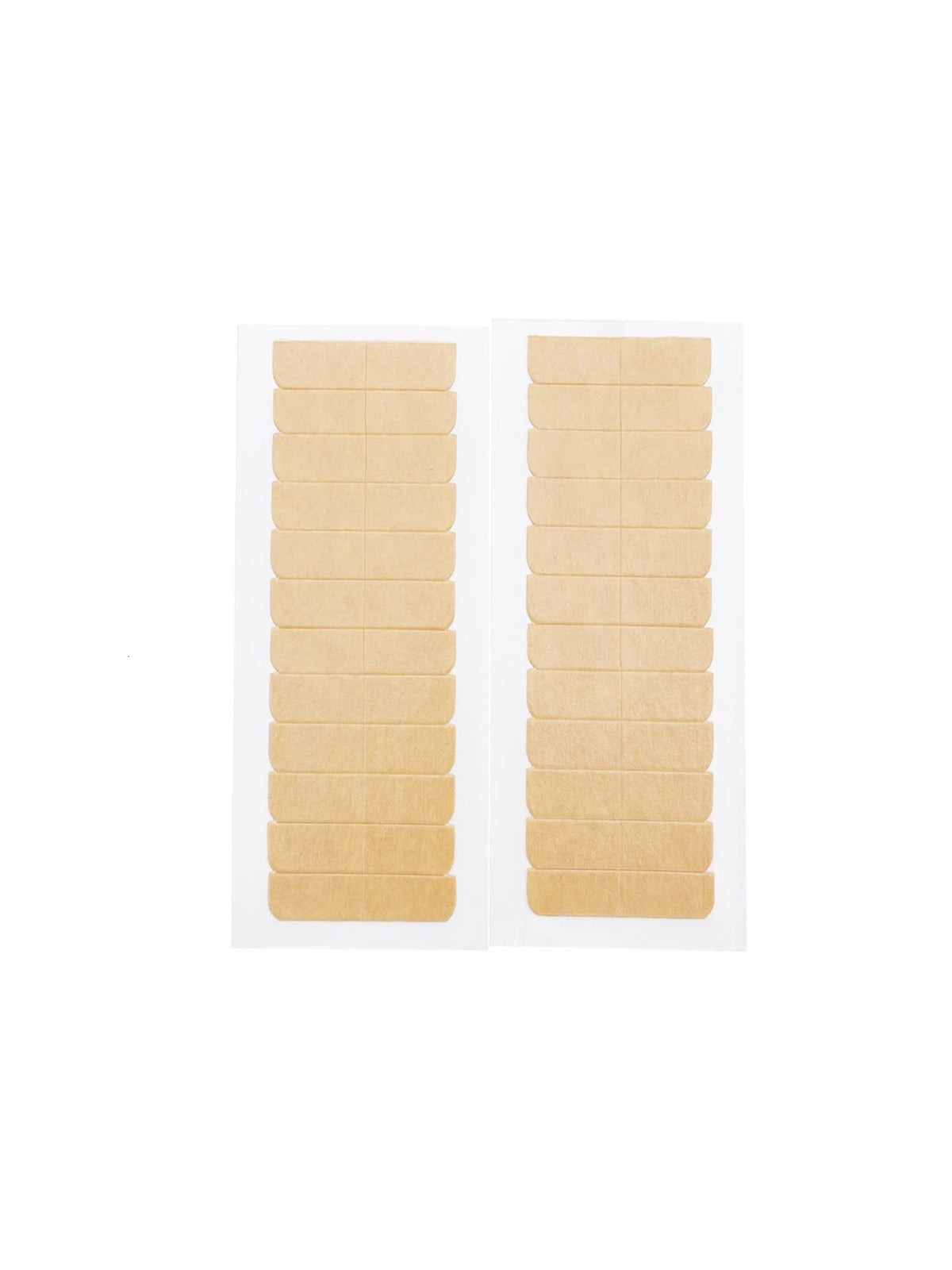 Roll tape replacement stickers, beige rectangular adhesive strips (120 per bag)