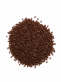 Italian keratin hair fibers in brown, dense pile of small microbeads