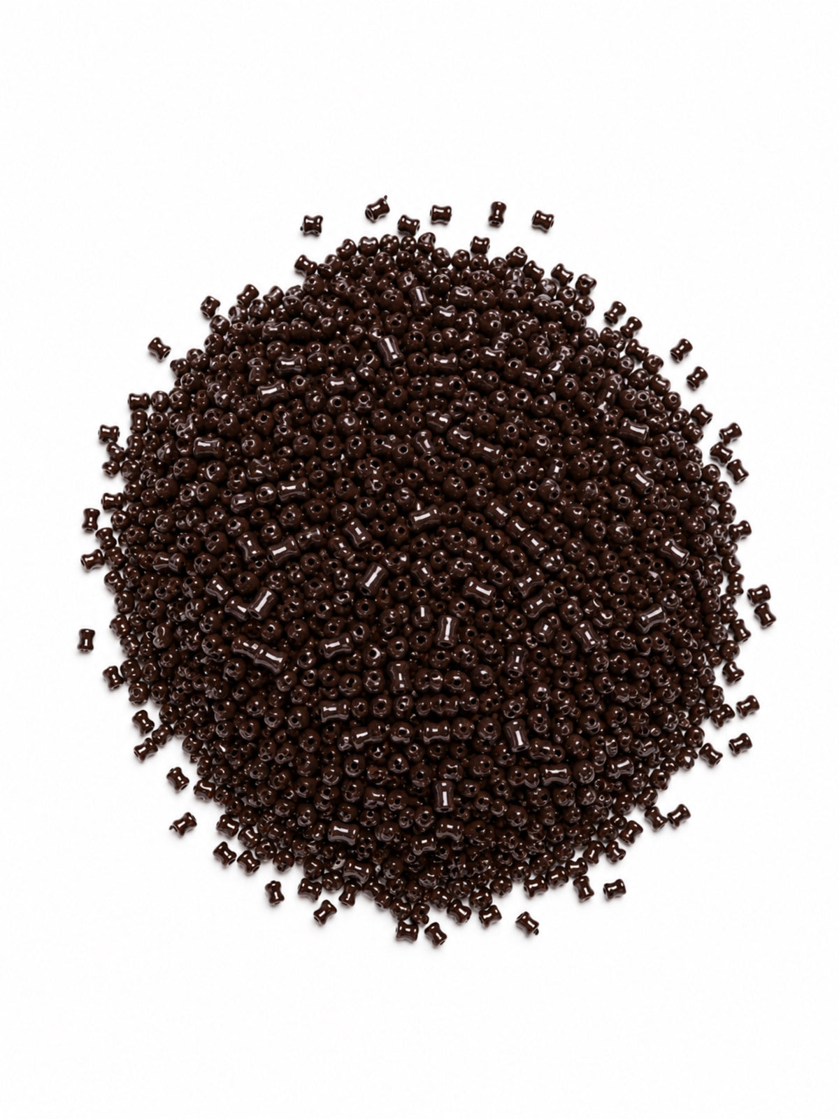 Italian keratin hair fibers in dark brown, dense pile of microbeads