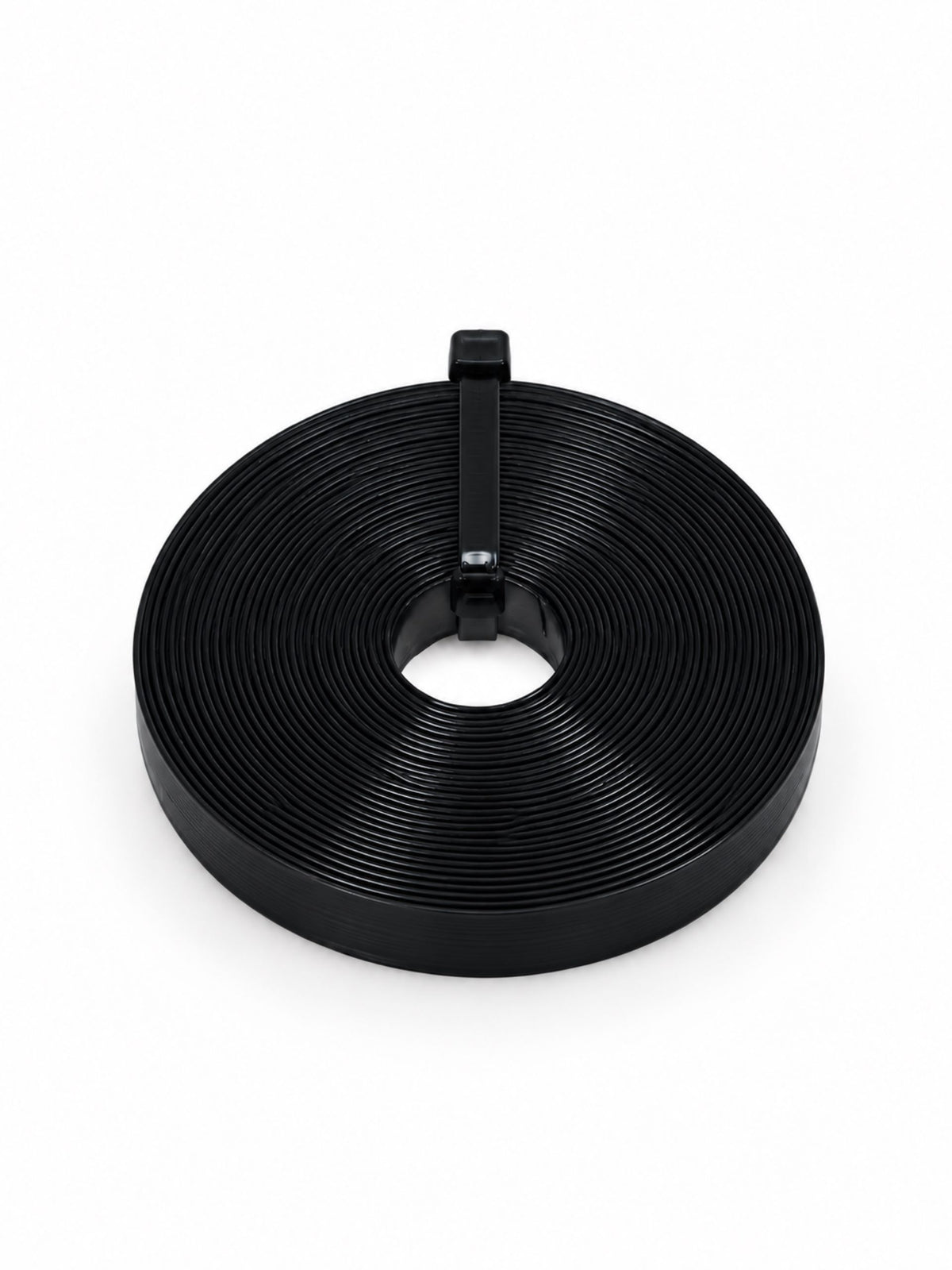 Black Italian keratin strip roll with center hole and plastic clip