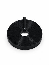 Black Italian keratin strip roll with center hole and plastic clip