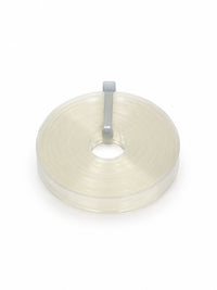 Clear Italian keratin strip roll with center hole and plastic clip