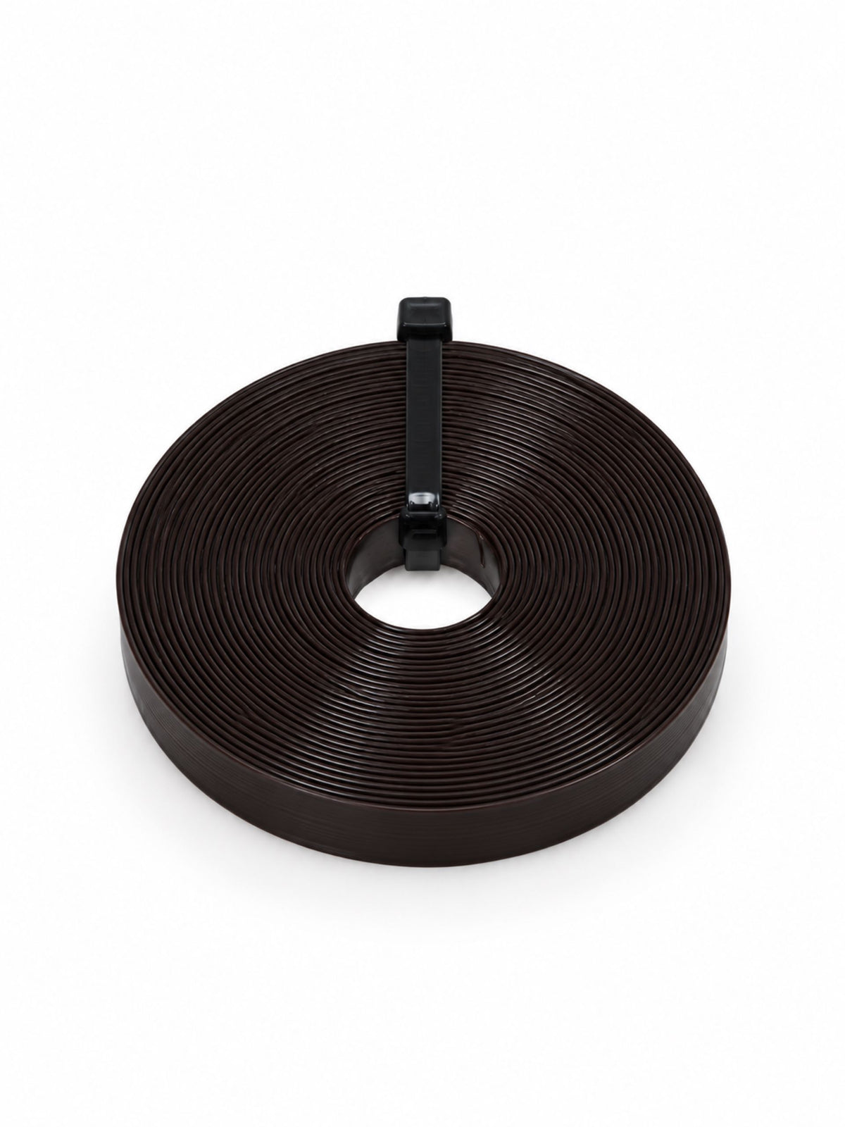 Brown Italian keratin strip roll with center hole and plastic clip