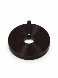 Brown Italian keratin strip roll with center hole and plastic clip