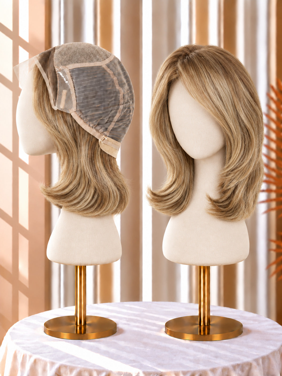 Sandy Brown New Injection Lace with 1" French Lace Front Jewish Wig