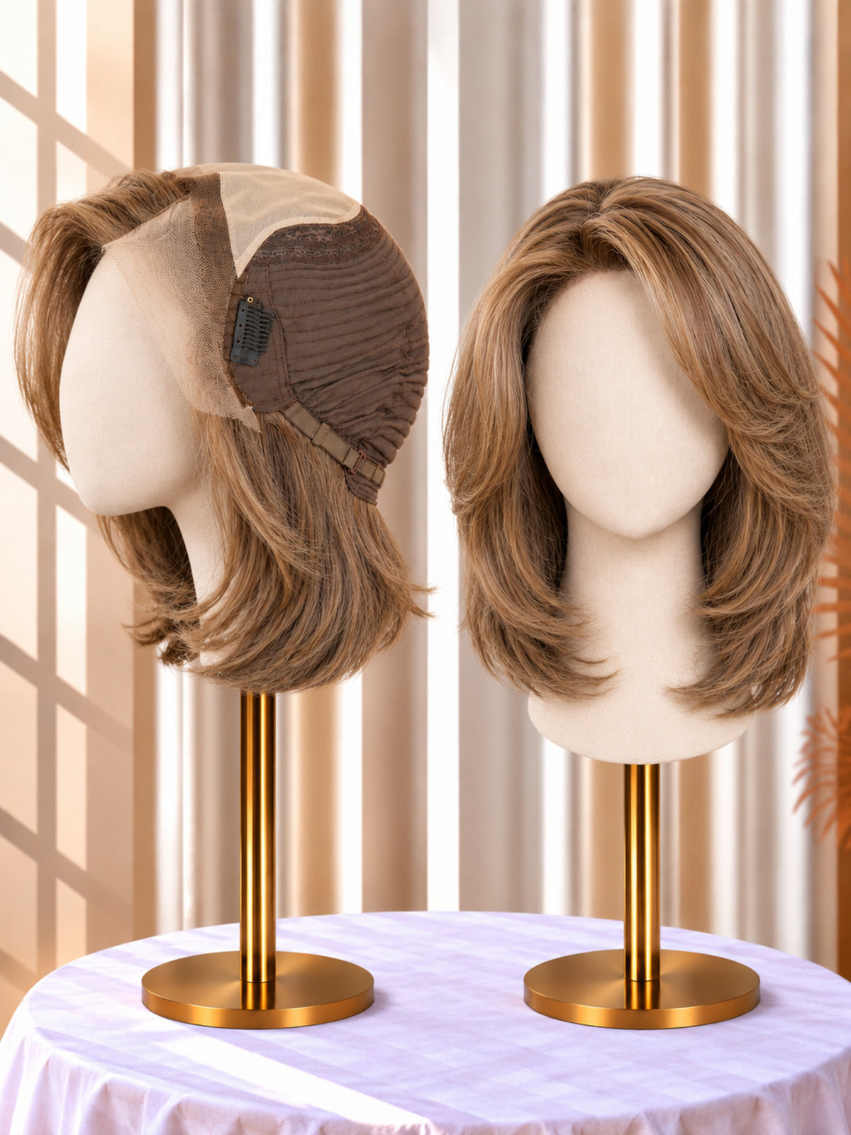 Brown Sheitel with Silk Scalp Cover Jewish Wig
