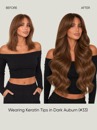 K-Tip Extensions Auburn 33 before and after