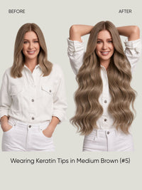 K-Tip Extensions Light Brown 5 before and after