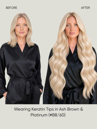 K-Tip Extensions Rooted Platinum B8-60 before and after