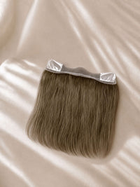 Lace hairline topper, medium brown straight hair piece with clear lace base